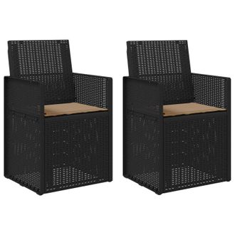 vidaXL Sillas De Comedor De Jard&iacute;n 2 Pcs Gris Antracita Y Topo Pp Vidaxl