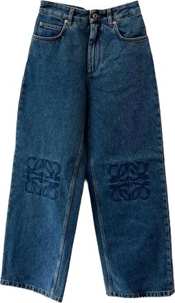 Loewe logo-embroidered cotton jeans - Blue