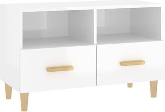 vidaXL Vidaxl - tv Cabinet High Gloss White 80x36x50 cm Engineered Wood