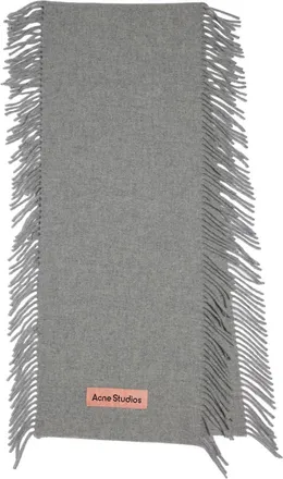 Acne Studios Canada Wool Fringe Scarf in Light Grey Melange at Nordstrom