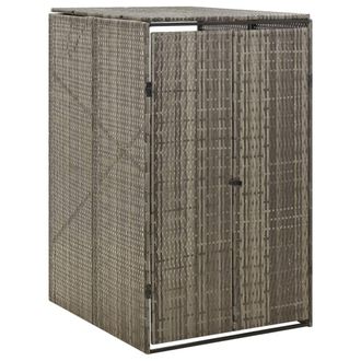 vidaXL Cobertizo Para Contenedor De Basura Rat&aacute;n Pe Gris 70x80x117 Cm Vidaxl
