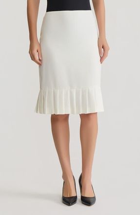 Kasper Pleated Hem Pencil Skirt in Vanilla Ice at Nordstrom, Size 14