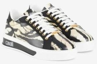 Roberto Cavalli Animal-Print Low-Top Sneakers, Brand Size 36 ( US Size 6 )