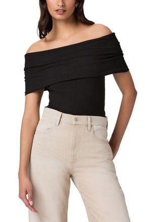 Paige Rosarita Rib Knit Off the Shoulder Top in Black at Nordstrom, Size Xx-Small
