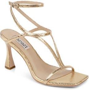 Badgley Mischka Gianni Ankle Strap Sandal in Gold Lizard at Nordstrom Rack, Size 6