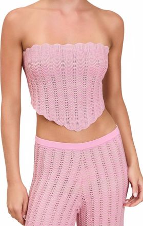 Devon Windsor Georgia Strapless Knit Top In Taffy