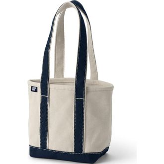 Lands End Lands End Canvas Open Top Tote Bag Regular & Long Handle Carry All - Stylish for Work Travel Beach Errands Great Gift in