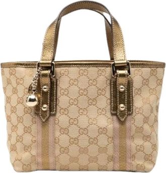 Gucci Pre-owned Handbags, female, Beige, Size: ONE SIZE Pre-owned Canvas Handbag