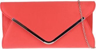 Girly HandBags Womens Envelope Faux Suede Clutch Bag Large Coral