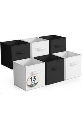 Sorbus 6-Pack Collapsible Storage Cube in Black And White at Nordstrom Rack