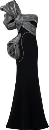 Gaby Charbachy Abito da sera monospalla a sirena - Nero
