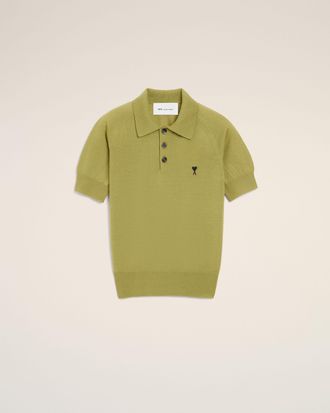 Ami Green Wool Short Sleeves Ami De Coeur Polo Green - XXS - for Women