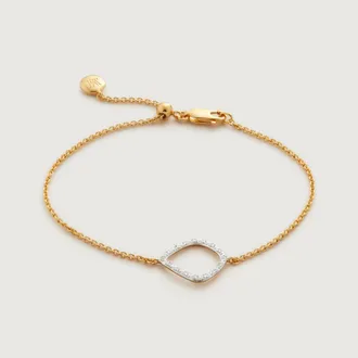 Monica Vinader Gold Riva Diamond Kite Chain Bracelet Diamond