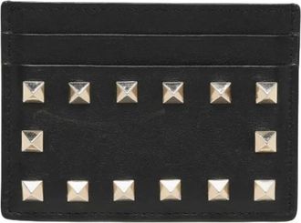 Valentino Pre-owned Wallets, female, Black, Size: ONE SIZE Pre-owned Rockstud Card Holder