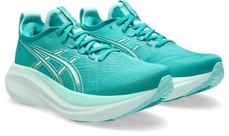 Asics Laufschuh ASICS GEL-NIMBUS 27, Damen, Gr. 41,5, blau (wave teal, illuminate mint), Textil, Schuhe Laufschuh