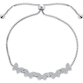 Bling Jewelry CZ Butterfly Slider Bracelet in Silver at Nordstrom Rack