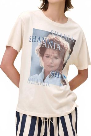 Daydreamer Womens Shania Twain Woman In Me Boyfriend Tee In Dirty White