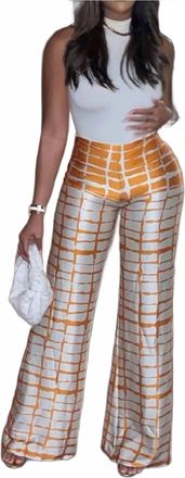 Lovely Makeup Cher Wide Leg Pants In Orange