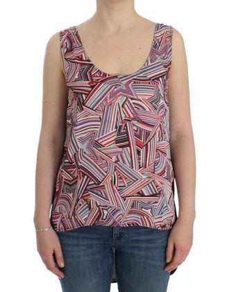 Costume National Abstract Print Highlow Tanktop