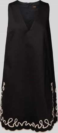 Boss Orange by Hugo Boss BOSS Orange Minikleid mit V-Ausschnitt Modell Dembrolai in Black, Gr&ouml;&szlig;e 34