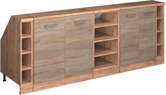 Vicco Armario De Cocina Para Techo Inclinado R-line, Sonoma, 210 Cm Lote De 5 Carcasas De Armario 60 Cm De Profundidad, Vicco