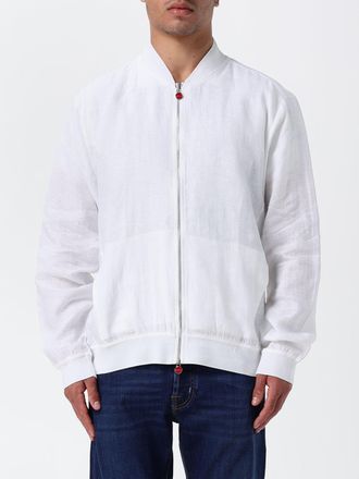 Kiton Bomber in lino con collo elasticizzato e chiusura a zip