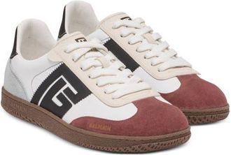 Balmain Swan Low Top Sneaker in Gl0 White/Burgundy at Nordstrom, Size 11Us