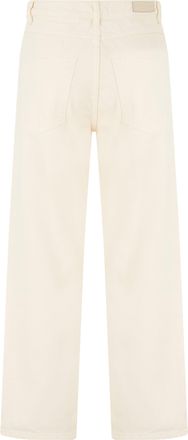 Icon Denim Los Angeles Womens Straight Leg Jeans Cream Cotton Trousers