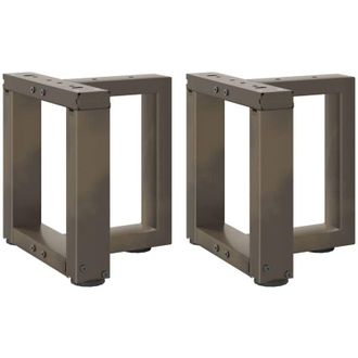 vidaXL Vidaxl - Patas Para Mesa De Centro En Forma De T (2 Unidades), Color Negro, 30 X 25 X (30-31) Cm, Acero