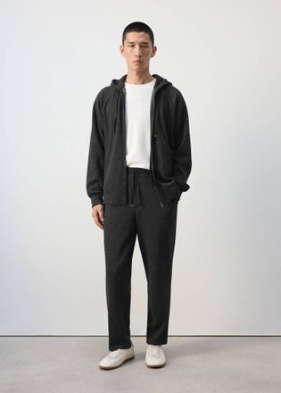 Mango Felpa cappuccio zip grigio scuro - Uomo - XXL - MANGO MAN