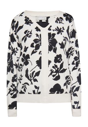 Usha Jumper Dames wol wit zwart