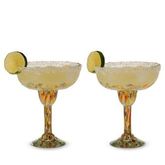 Twine Segunda Vida Artistico Recycled Margarita Glasses Set of 2 in Multicolor at Nordstrom
