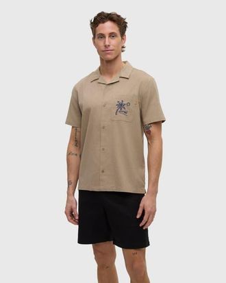 tentree Chambers Pocket Shirt in Khaki/nightfall at Nordstrom, Size Xx-Large