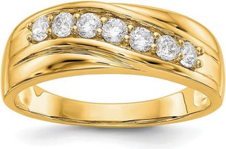 Diamond2Deal 14k Gold Lab Grown Diamond Wedding Band Ring 1/2Ct Clarity- VS Color- G-H
