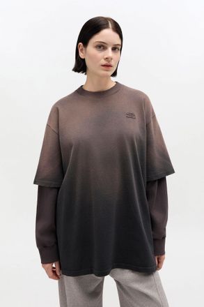 Ganni Mixed Washed Jersey Long-sleeve T-shirt - Size XXS Organic Cotton
