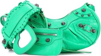 Balenciaga Le Cagole Giant Studs Shoulder Bag Leather XS hobo bag - Groen