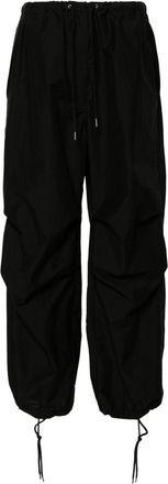 Acne Studios embroidered-logo wide-leg trousers - women - Nylon/Cotton/Cotton - 40 - Black