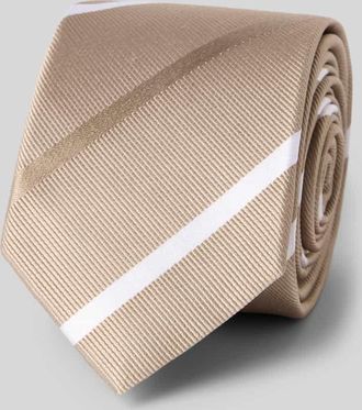 Olymp Seidenkrawatte aus reine Krawatte mit Logo-Patch (6,5 cm) in Sand, Gr&ouml;&szlig;e 1