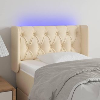 vidaXL Cabecero Con Led De Tela Crema 83x16x78/88 Cm Vidaxl