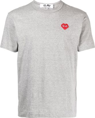 Comme Des Garçons logo-patch cotton T-shirt - men - Cotton - S - Grey