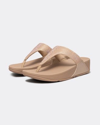 FitFlop Lulu Crystal Dames Beige Sandalen