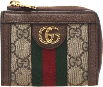 Gucci Brown Coated Canvas Leather Wallet (Bi-Fold) (Pre-Owned)