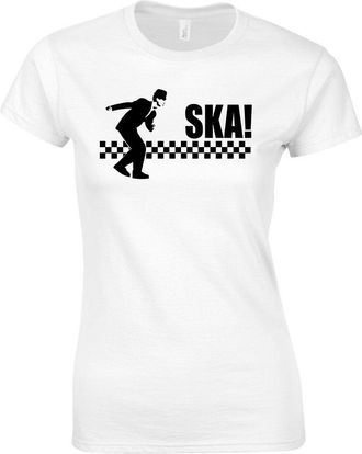 Bang Tidy Clothing Womens Ska! Music T Shirt White XXL