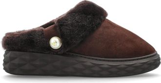 Jimmy Choo London Schoenen, Dames, Bruin, 39 EU, Leer, Diamond Maxi Mule