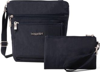 Baggallini Womens Pocket Crossbody Bag with RFID Wristlet