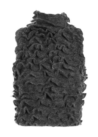 Alaia Ruffled Mohair-blend Cropped top - Grey - 38 (UK10 / S)