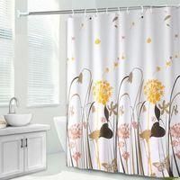 OEM Cortina De Ducha Decorativa Con Efecto Acuarela - T&eacute;cnica line Halo Dyeing - Tejido Impermeable Con Ganchos - 152 X 178 Cm (60 X 70) - Crezuo