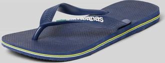 Havaianas Slippers mit Logo-Detail Modell Basil in Dunkelblau, Gr&ouml;&szlig;e 35/36
