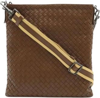 Bottega Veneta Pre-owned Cross Body Bags, female, Brown, Size: ONE SIZE Pre-owned Vintage Leather Crossbody Bag
