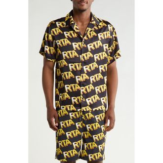 Rta Nathan Button-Up Shirt in Black Rta Bullion at Nordstrom Rack, Size Xxx-Large